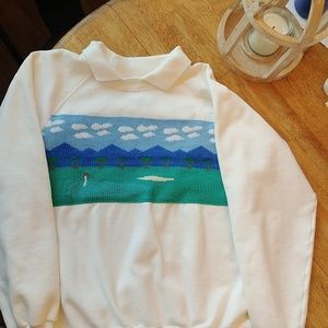 Vintage collared sweatshirt golf design